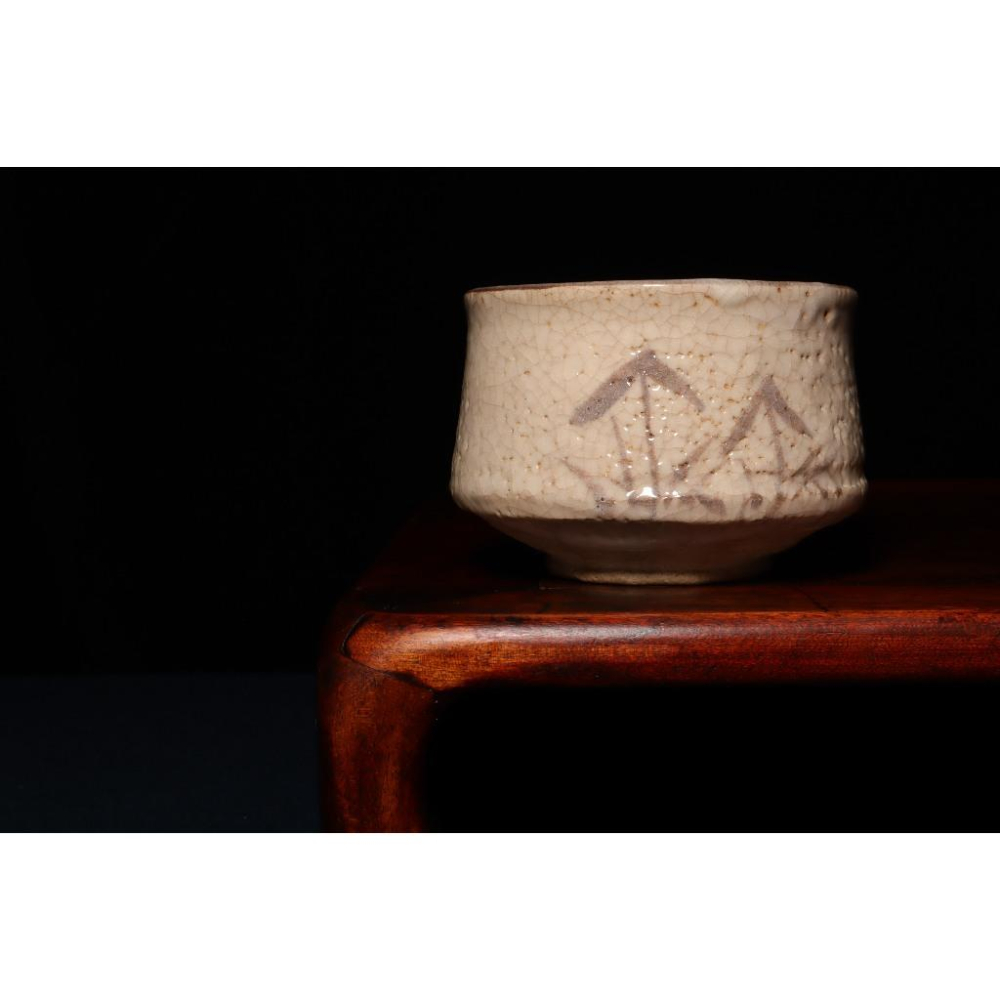 《部町》日本 梅村晴峰造 志野抹茶碗 附木箱｜抹茶 茶道具 茶道 花道 花藝 神社 京都 古董 茶碗 茶杯-細節圖2