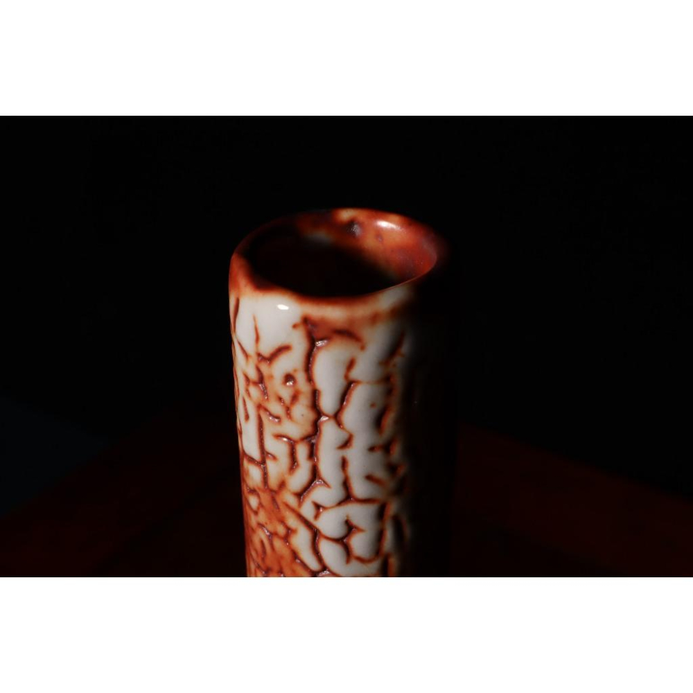 《部町》日本 志野名家 佐藤康元 掛花入 花器 附木箱｜抹茶 茶道具 茶道 花道 花藝 神社 京都 古董 茶碗 茶杯-細節圖5