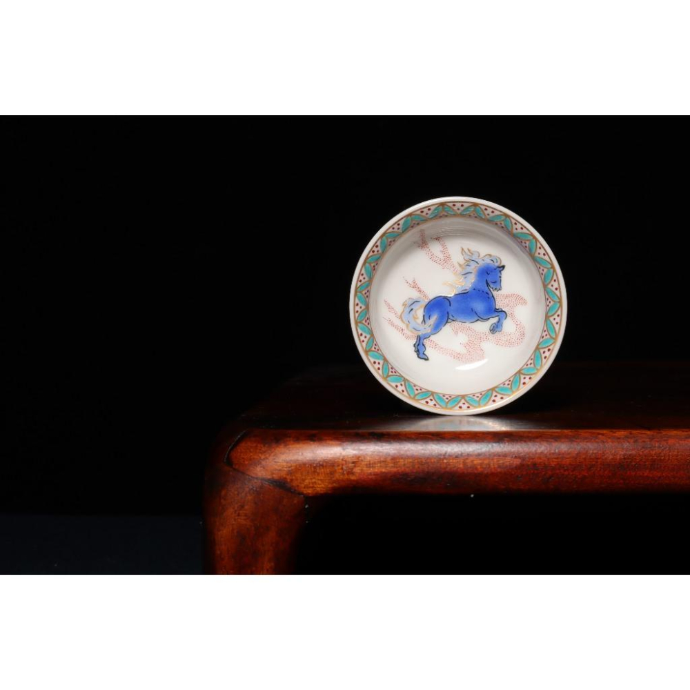 《部町》日本 九谷燒 北山堂 手繪干支 馬 湯吞杯 茶杯 酒杯｜抹茶 茶道具 茶道 花道 花藝 神社 京都 古董 茶碗-細節圖2