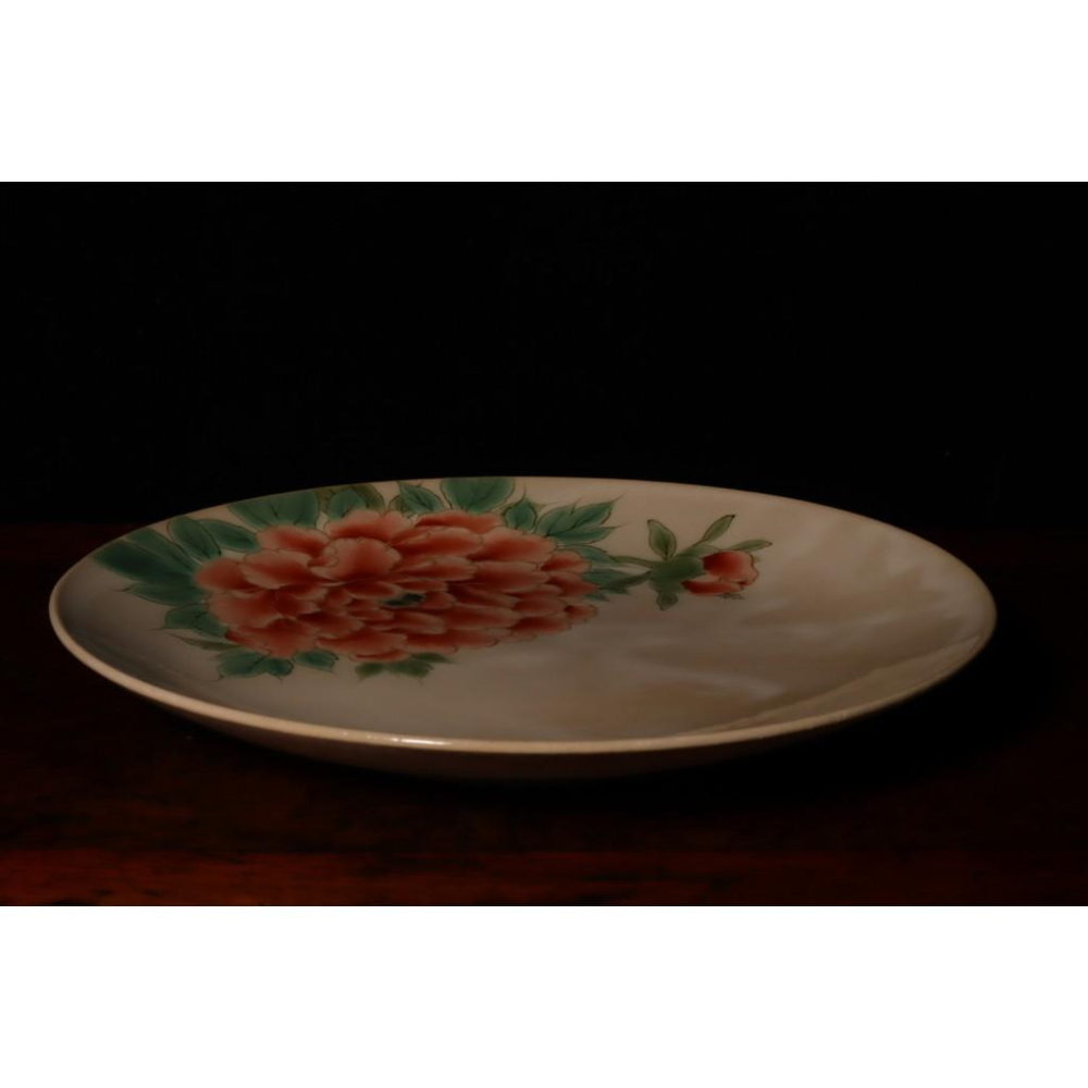 《部町》日本 京都陶葊 描金牡丹富貴 大茶盤｜抹茶 古董 茶杯 水杯 瓷器 磁器 茶碗 茶葉-細節圖5