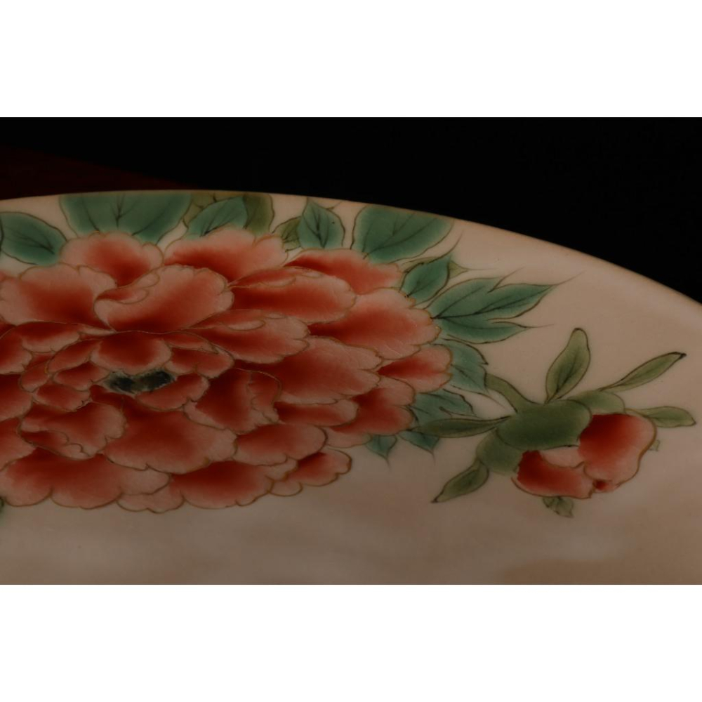 《部町》日本 京都陶葊 描金牡丹富貴 大茶盤｜抹茶 古董 茶杯 水杯 瓷器 磁器 茶碗 茶葉-細節圖6