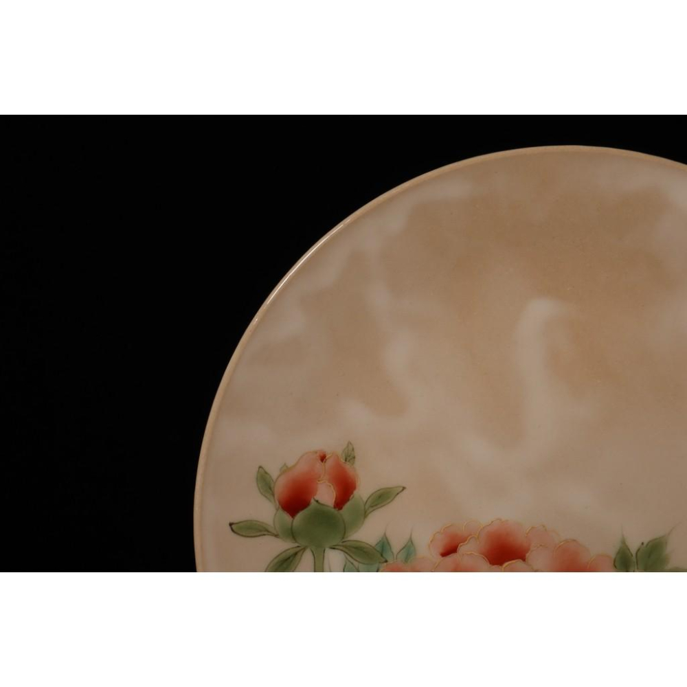 《部町》日本 京都陶葊 描金牡丹富貴 大茶盤｜抹茶 古董 茶杯 水杯 瓷器 磁器 茶碗 茶葉-細節圖7