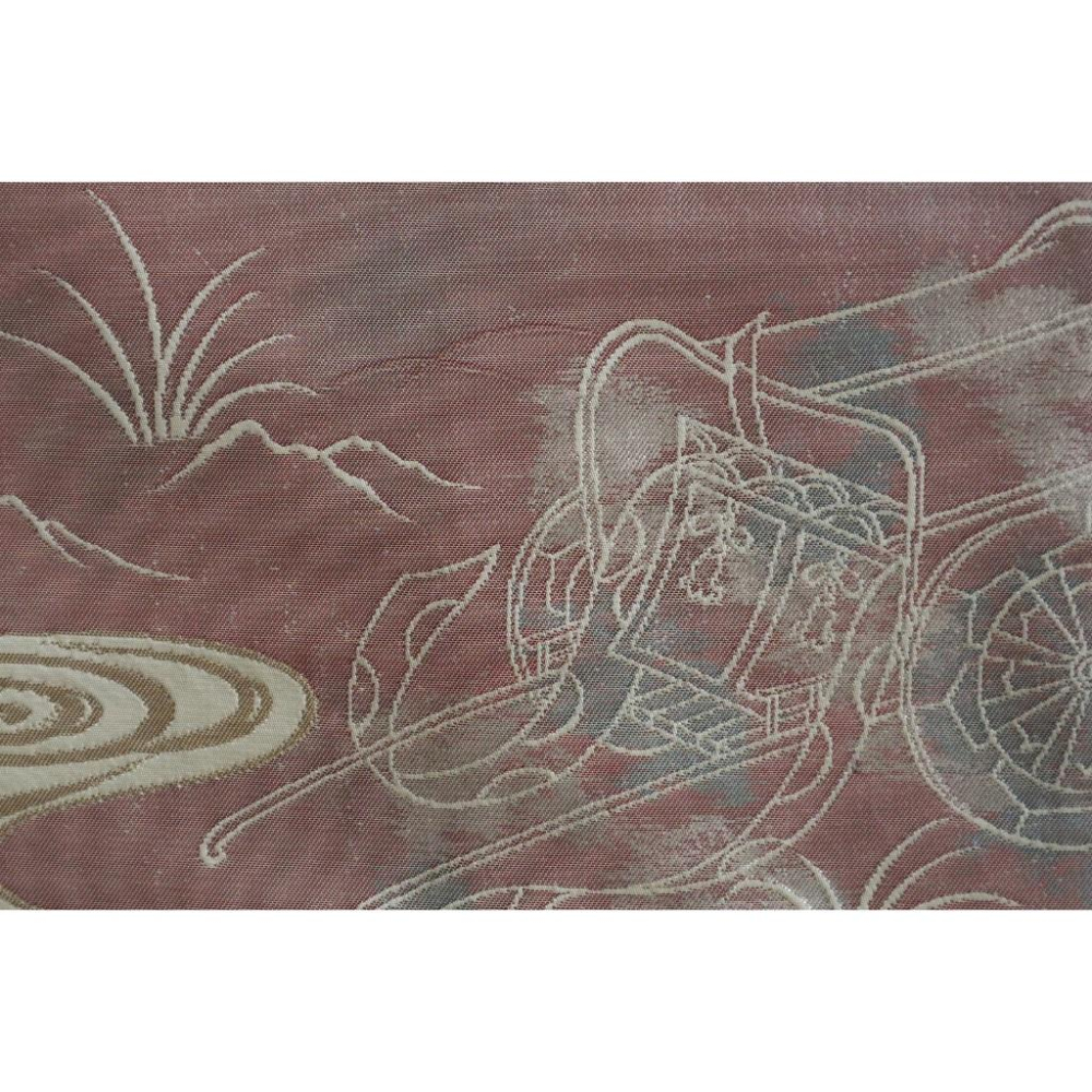 《部町》日本 錦織 花車紋樣 六通 和服腰帶 袋帯 茶墊 茶巾 |浴衣 着物 袋帶 茶碗 茶道具 茶席 桌巾 花藝 茶杯-細節圖5