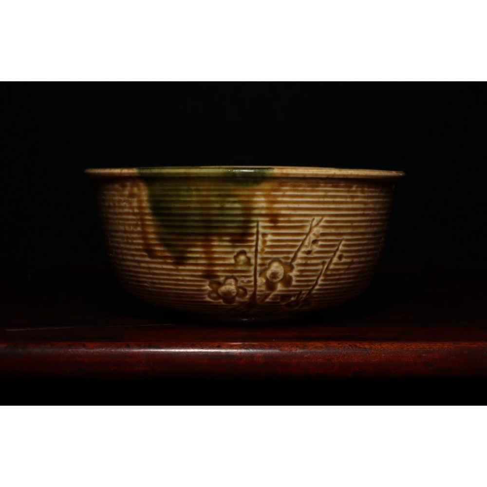 《部町》日本 黃瀨戶 高浮雕梅花 菓子缽 ｜抹茶 茶道具 茶道 花道 花藝 神社 京都 古董-細節圖3