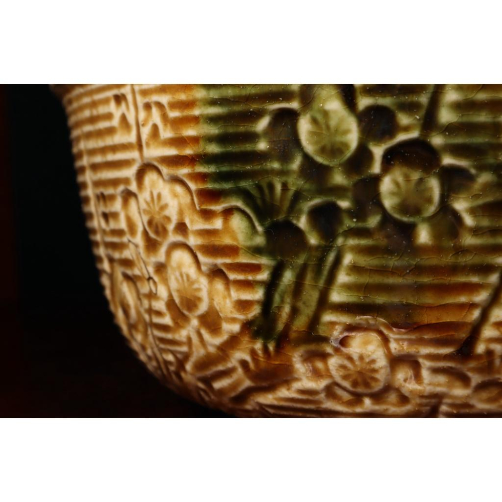 《部町》日本 黃瀨戶 高浮雕梅花 菓子缽 ｜抹茶 茶道具 茶道 花道 花藝 神社 京都 古董-細節圖6