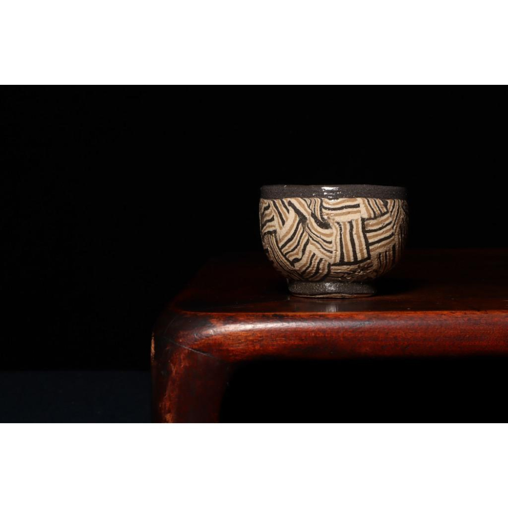 《部町》日本 名家 水野双鶴 絞胎手捏湯吞杯 茶杯｜抹茶 茶道具 茶道 花道 花藝 神社 茶碗 茶葉 京都 普洱茶 茶罐-細節圖2