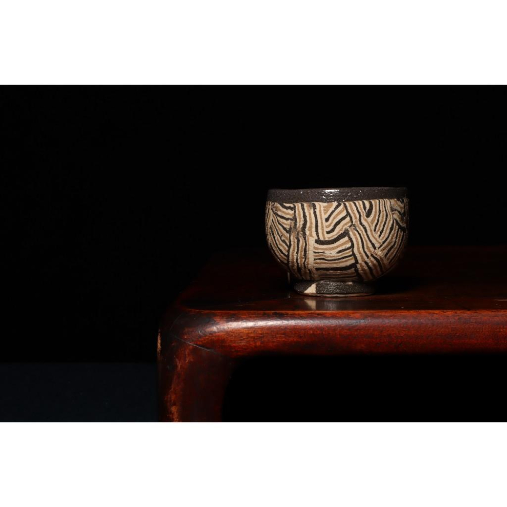 《部町》日本 名家 水野双鶴 絞胎手捏湯吞杯 茶杯｜抹茶 茶道具 茶道 花道 花藝 神社 茶碗 茶葉 京都 普洱茶 茶罐-細節圖3