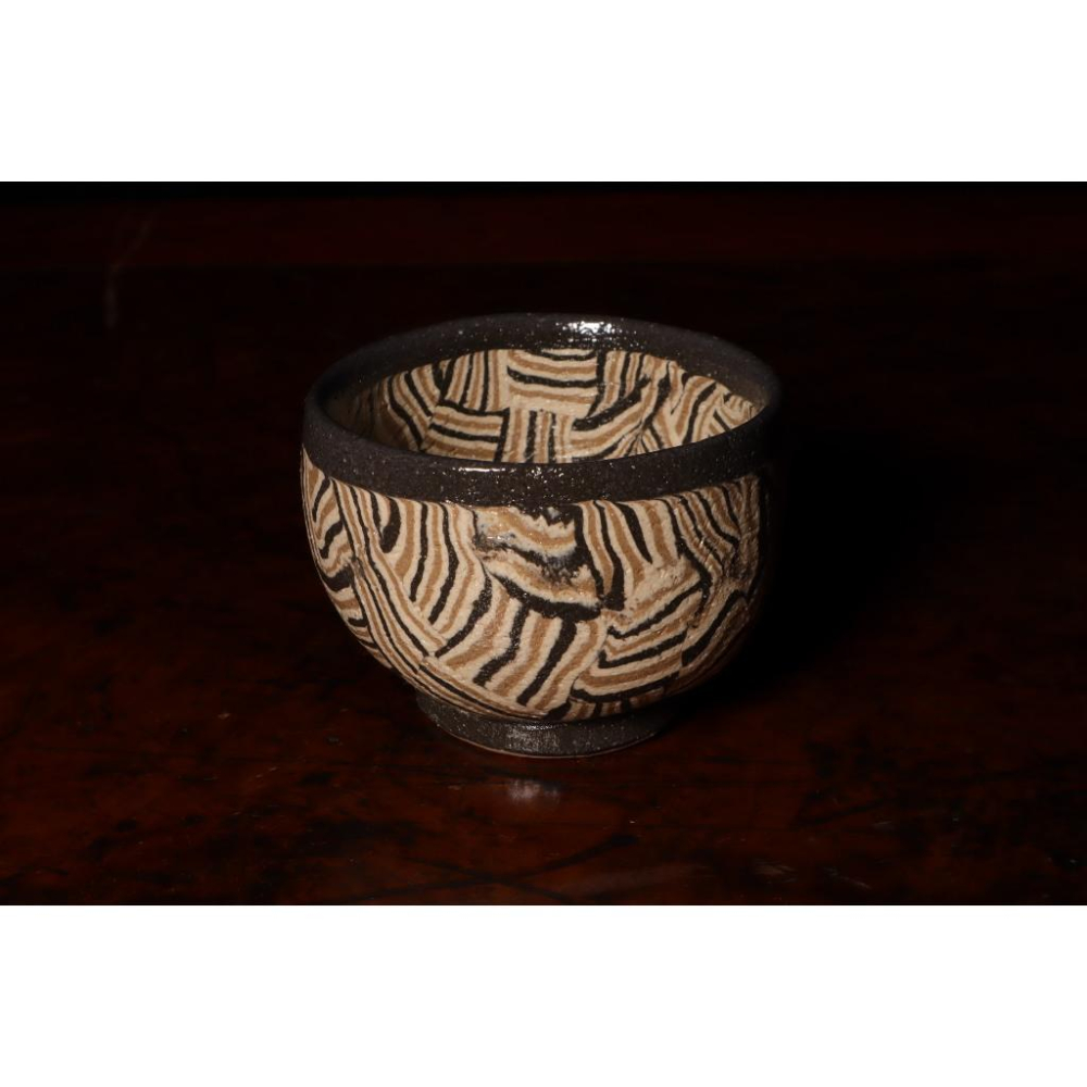 《部町》日本 名家 水野双鶴 絞胎手捏湯吞杯 茶杯｜抹茶 茶道具 茶道 花道 花藝 神社 茶碗 茶葉 京都 普洱茶 茶罐-細節圖4