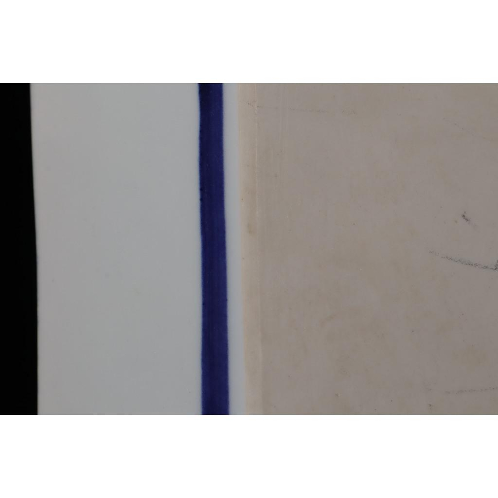 《部町》日本 名家 松風栄一造 染付青花 角盤 附木箱｜抹茶 茶道具 茶道 花道 花藝 神社 京都 古董 茶碗 茶杯-細節圖7