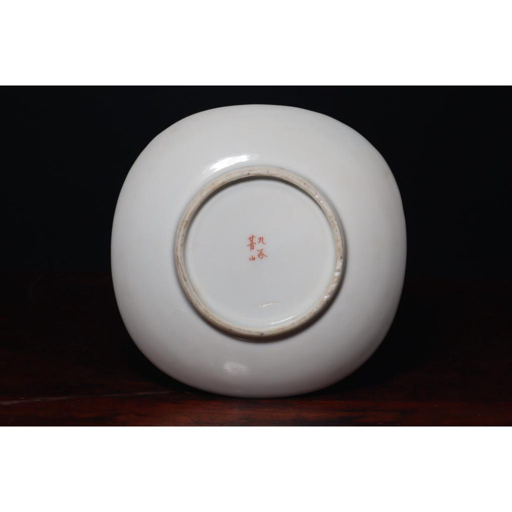 《部町》日本九谷描金 浮世繪 北齋風格 田舍風光 賞盤  ｜抹茶 茶道具 茶道 花道 花藝 神社 京都 古董-細節圖8