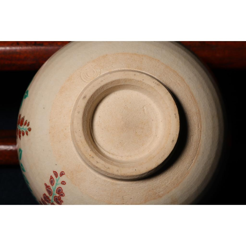 《部町》日本 仁清 紫藤花抹茶碗｜抹茶 茶道具 茶道 花道 花藝 神社 京都 古董 茶碗 茶杯-細節圖9