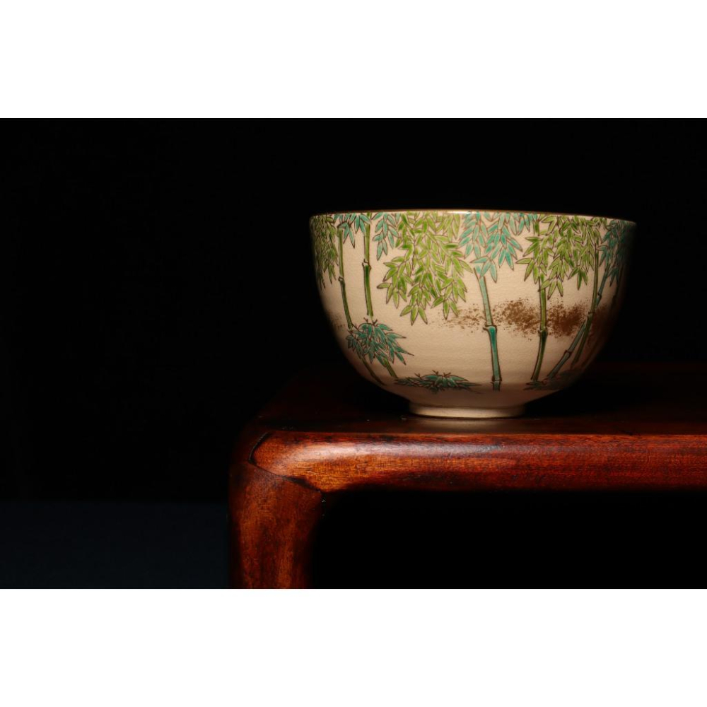 《部町》日本 高台寺造 手繪金彩翠竹 抹茶碗｜抹茶 茶道具 茶道 花道 花藝 神社 京都 古董 茶碗 茶杯-細節圖3