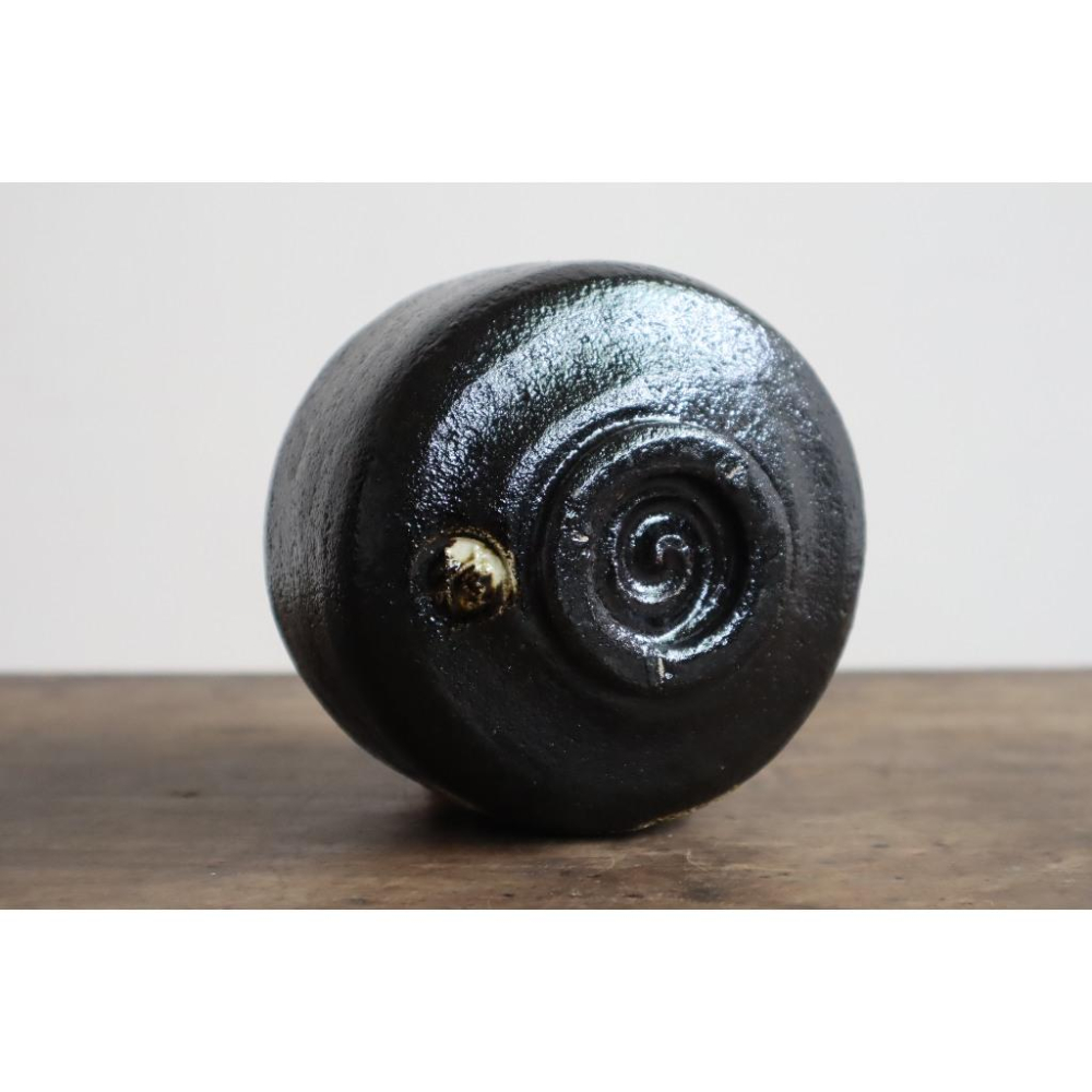 《部町》日本 桂窯 茶臼 黑樂茶碗｜抹茶 茶道具 茶道 花道 花藝 神社 京都 古董 茶碗 茶杯-細節圖8