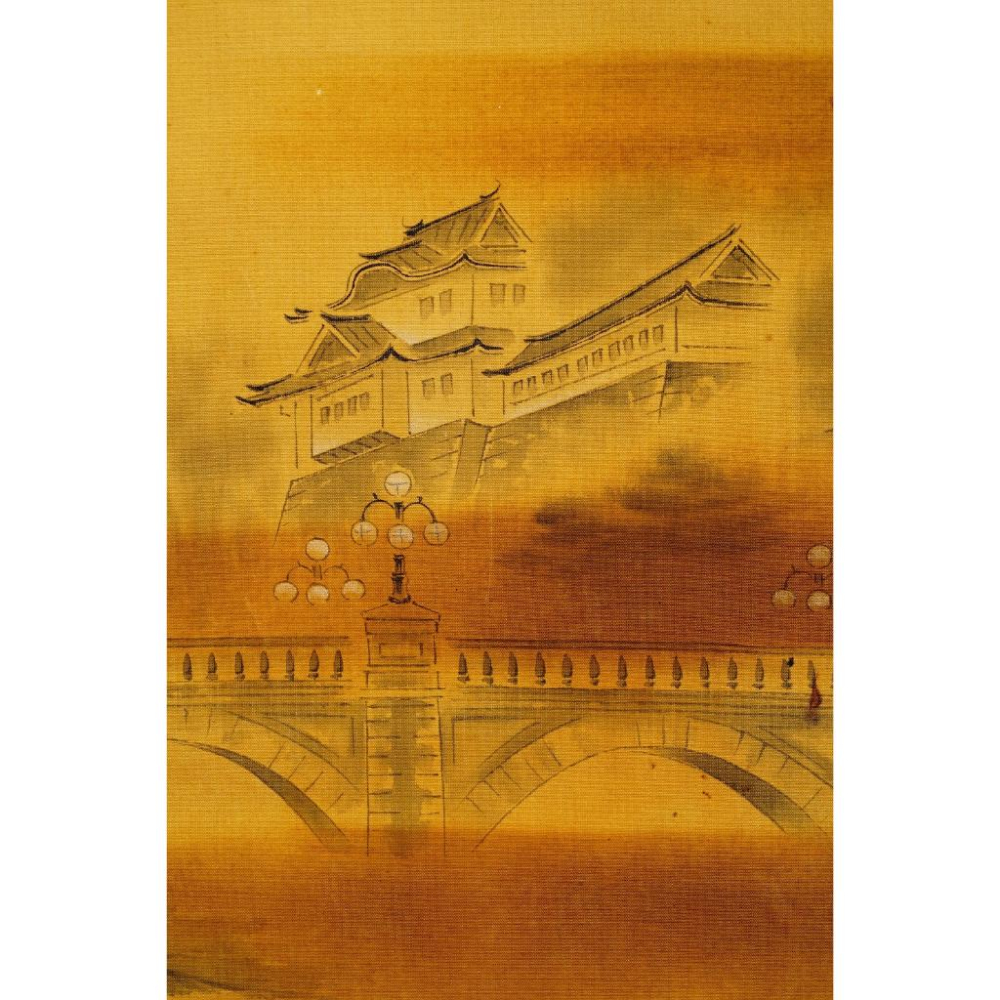 《部町》日本 名家 祐通 絹本 皇居 框畫｜墨寶 文房 茶道 花藝 花道 禪 神社 法師 宗教 佛教 茶掛 掛軸-細節圖5