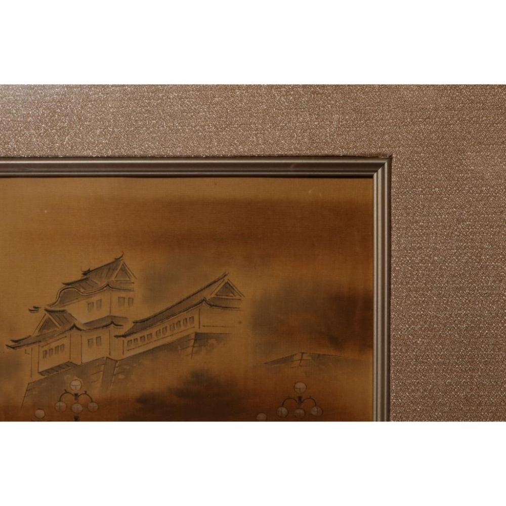 《部町》日本 名家 祐通 絹本 皇居 框畫｜墨寶 文房 茶道 花藝 花道 禪 神社 法師 宗教 佛教 茶掛 掛軸-細節圖7