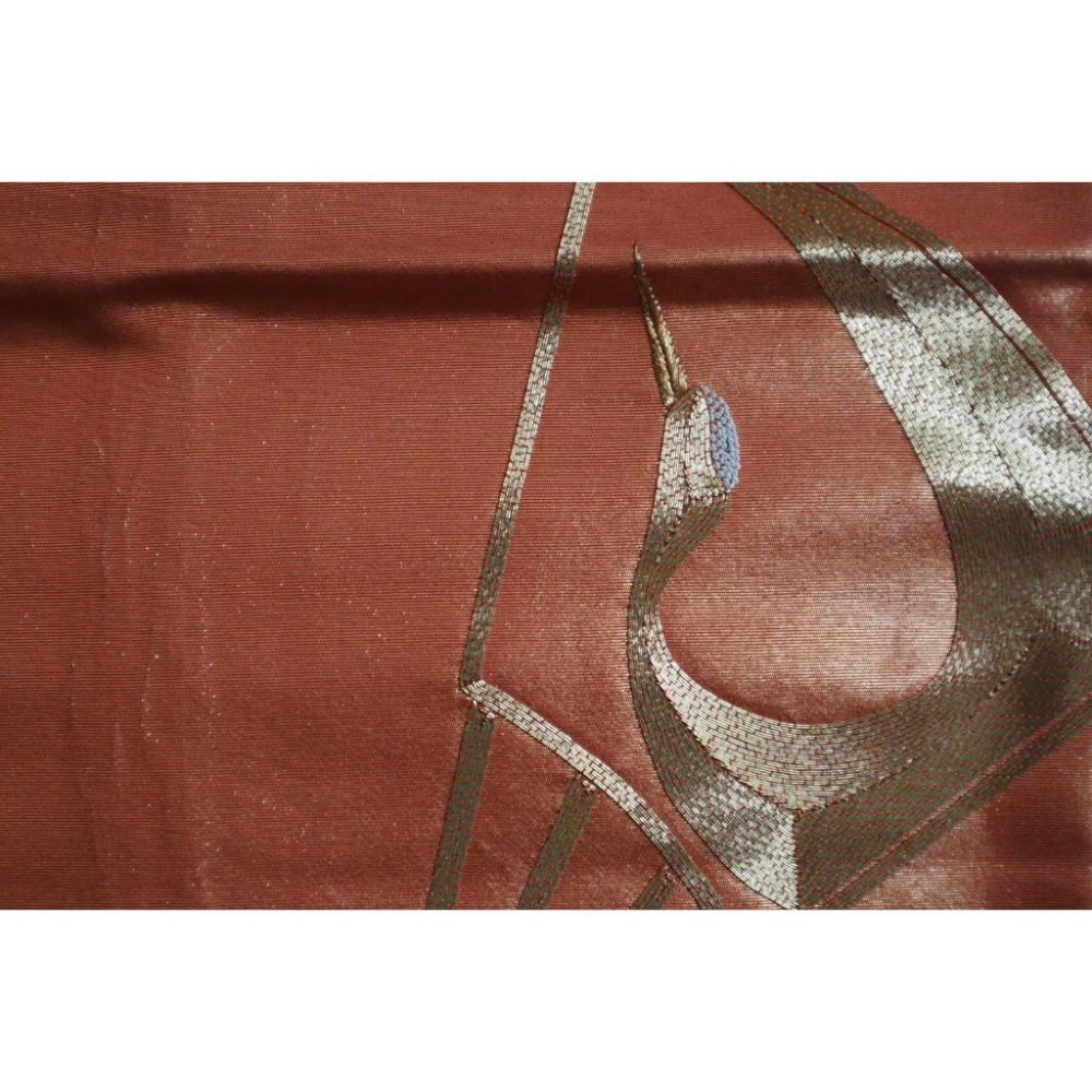 《部町》日本 金線入雲鶴 太鼓柄 和服腰帶 茶巾 茶墊|浴衣 着物 袋帶 茶碗 茶道具 茶席 桌巾 花藝 茶杯-細節圖5