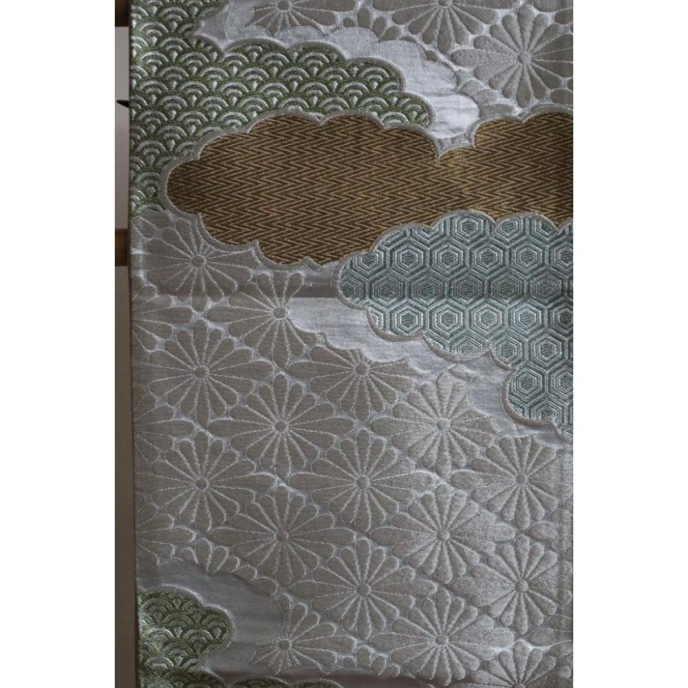 《部町》日本 佐賀織 花柄龜甲紗綾形 六通 和服腰帶 茶墊 茶巾 |浴衣 着物 袋帶 茶碗 茶道具 茶席 桌巾 花藝 茶-細節圖3