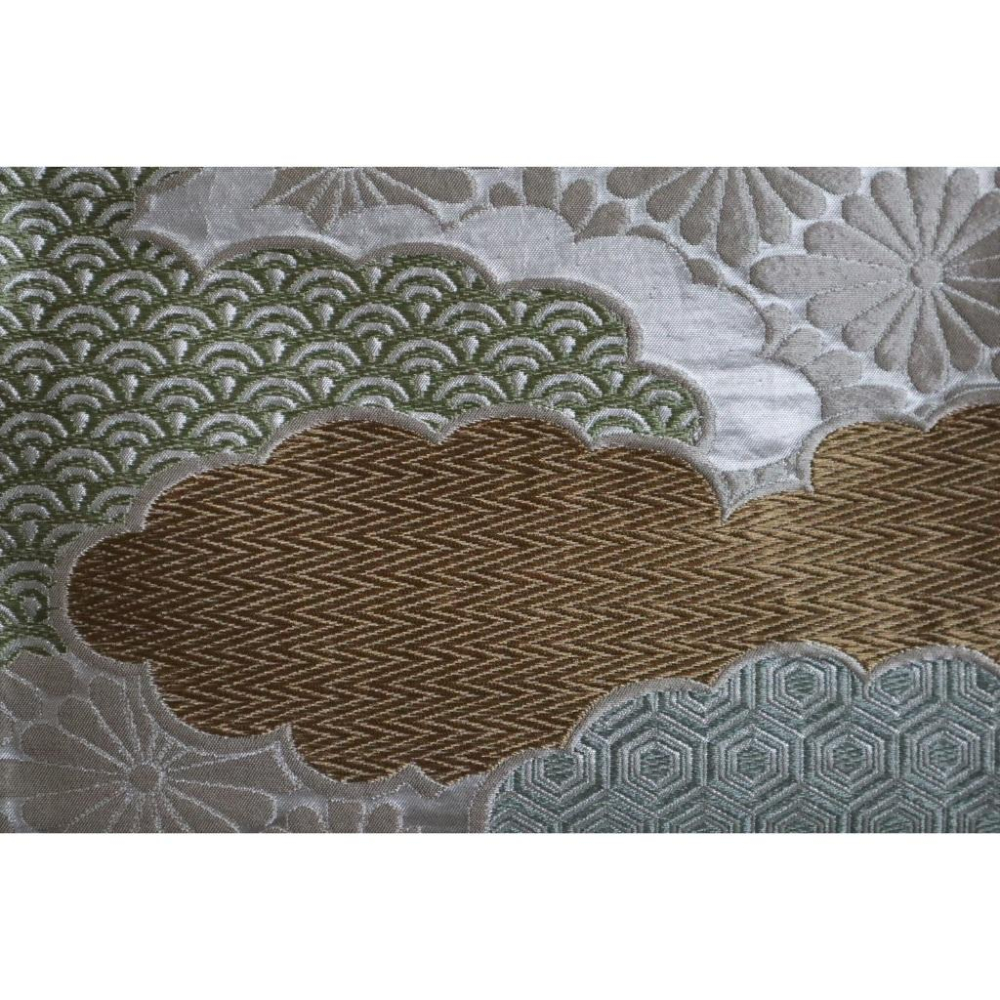 《部町》日本 佐賀織 花柄龜甲紗綾形 六通 和服腰帶 茶墊 茶巾 |浴衣 着物 袋帶 茶碗 茶道具 茶席 桌巾 花藝 茶-細節圖4