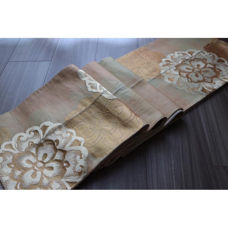 《部町》日本  西陣織 袋帯 金線繡華紋 和服腰帶 茶墊 茶巾|浴衣 着物 袋帶 茶碗 茶道具 茶席 桌巾 花藝 茶杯-細節圖3