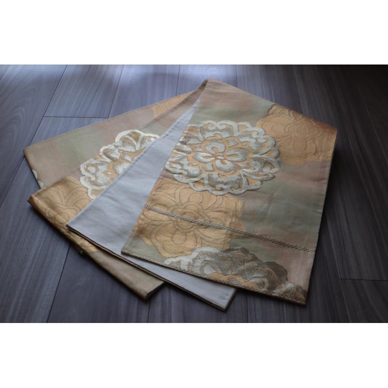 《部町》日本  西陣織 袋帯 金線繡華紋 和服腰帶 茶墊 茶巾|浴衣 着物 袋帶 茶碗 茶道具 茶席 桌巾 花藝 茶杯-細節圖5