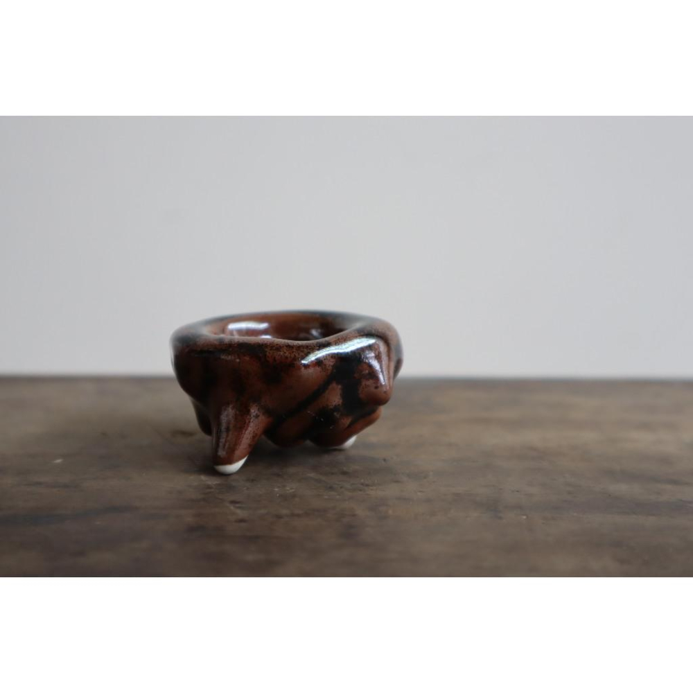 《部町》日本 黑瀨戶 海螺蓋置｜抹茶 茶道具 茶道 花道 花藝 神社 京都 古董 茶碗 茶杯-細節圖2