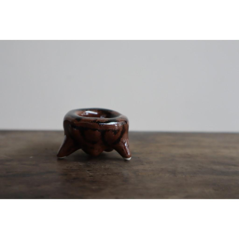 《部町》日本 黑瀨戶 海螺蓋置｜抹茶 茶道具 茶道 花道 花藝 神社 京都 古董 茶碗 茶杯-細節圖3