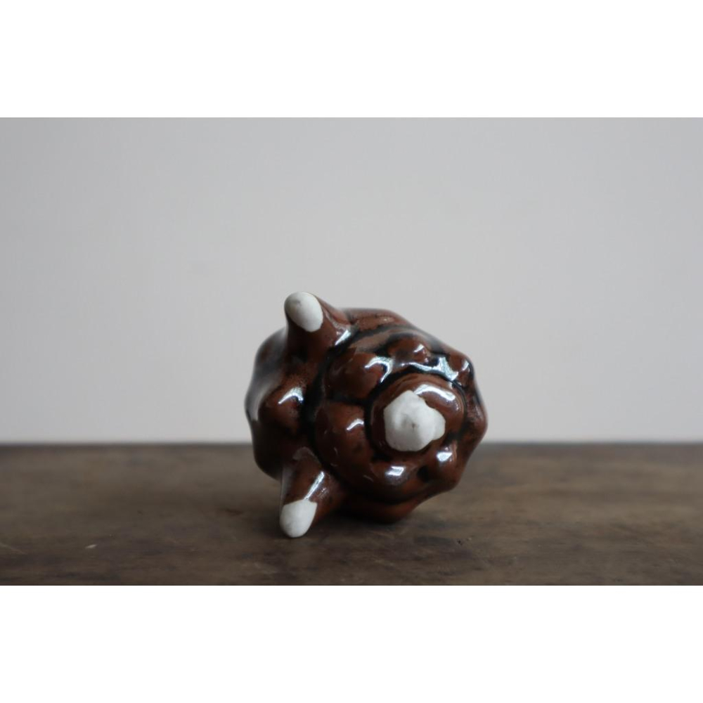 《部町》日本 黑瀨戶 海螺蓋置｜抹茶 茶道具 茶道 花道 花藝 神社 京都 古董 茶碗 茶杯-細節圖4