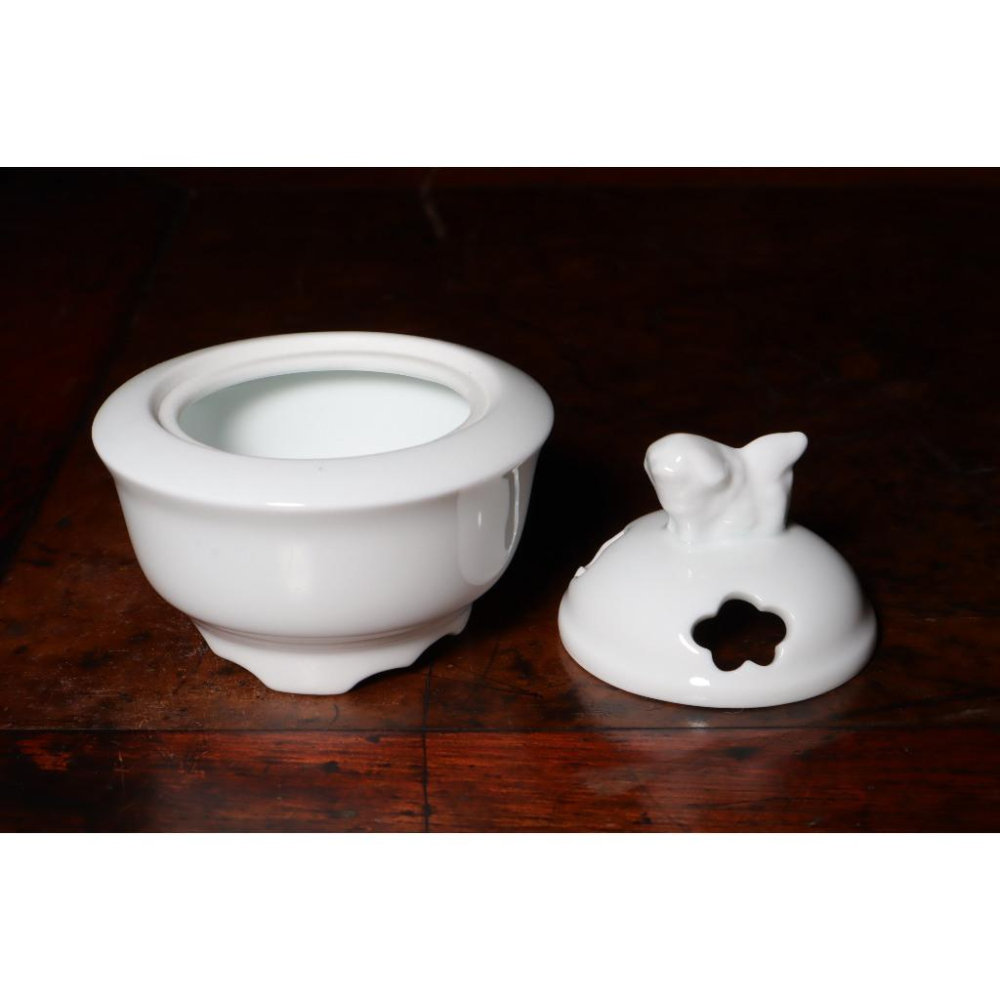 《部町》日本 有田燒 吉窯龍峰造 獅紐香爐 附木箱｜抹茶 茶道具 茶道 花道 花藝 神社 京都 古董 茶碗 茶杯-細節圖6