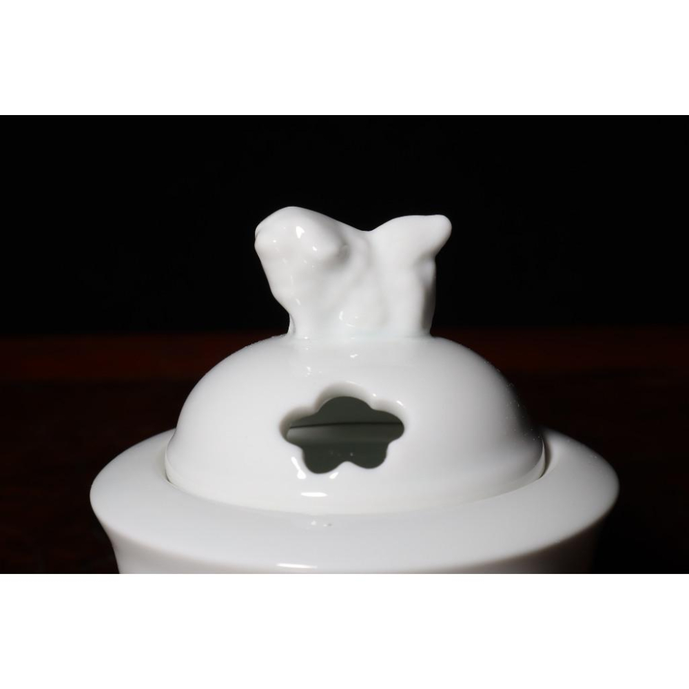 《部町》日本 有田燒 吉窯龍峰造 獅紐香爐 附木箱｜抹茶 茶道具 茶道 花道 花藝 神社 京都 古董 茶碗 茶杯-細節圖7