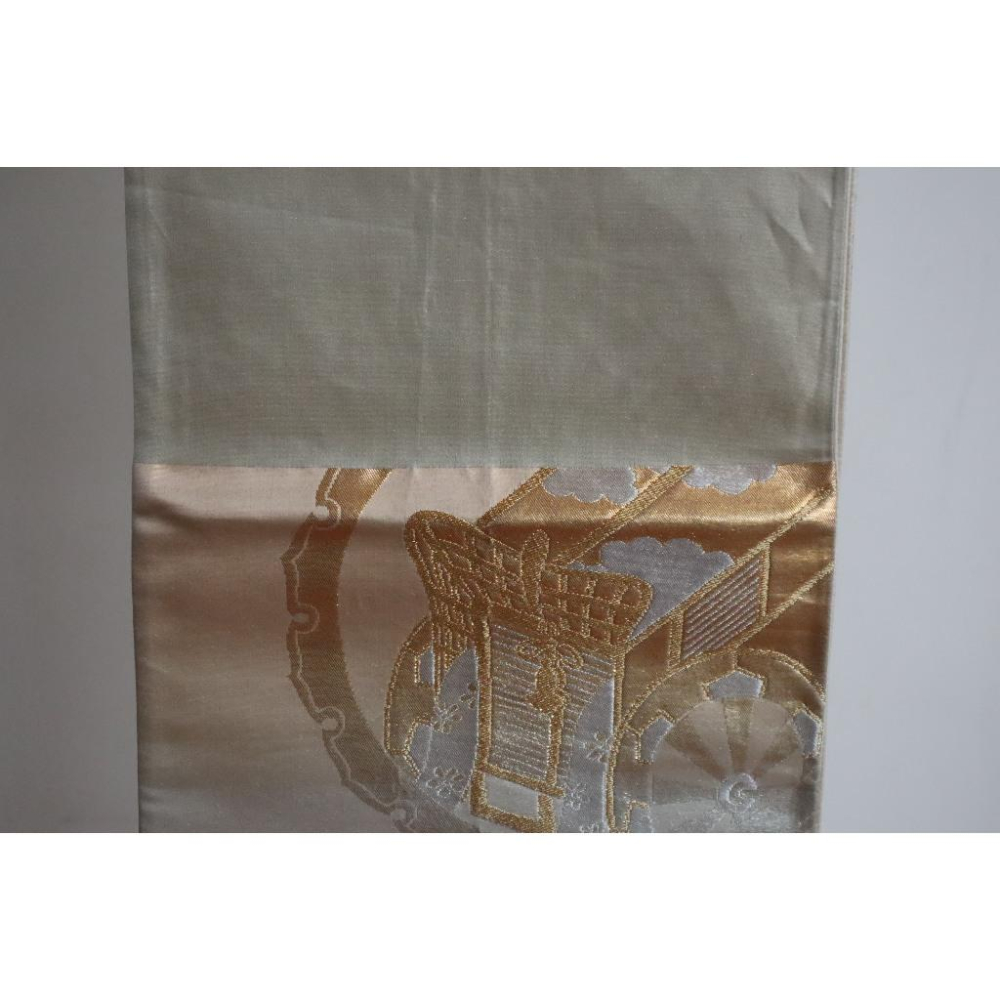 《部町》日本 金銀線入 花車 六通 和服腰帶 茶巾 茶墊|浴衣 着物 袋帶 茶碗 茶道具 茶席 桌巾 花藝 茶杯-細節圖4