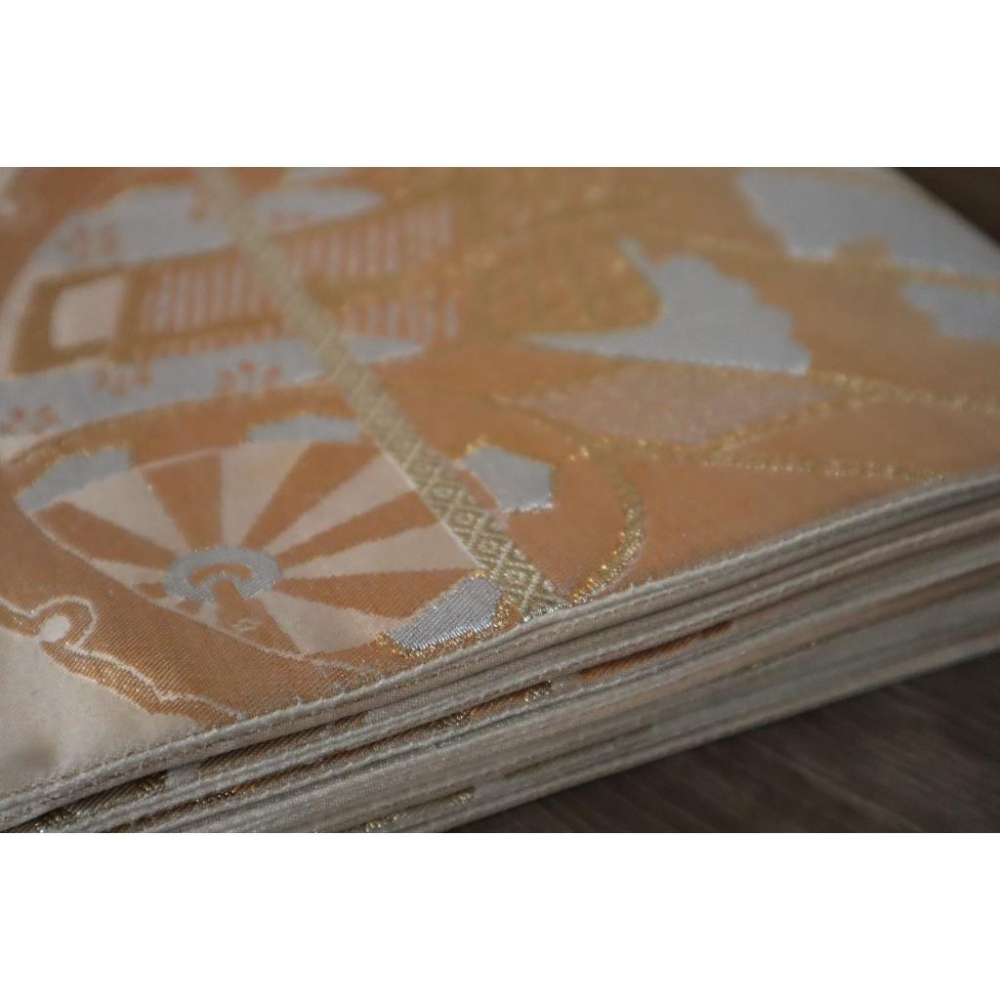 《部町》日本 金銀線入 花車 六通 和服腰帶 茶巾 茶墊|浴衣 着物 袋帶 茶碗 茶道具 茶席 桌巾 花藝 茶杯-細節圖6