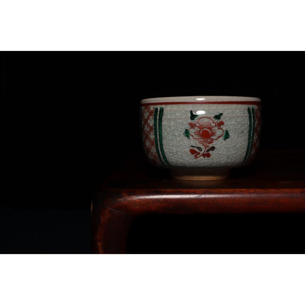 《部町》日本 竹洞舎 渋草陶窯 吳須赤繪冰裂抹茶碗 附木箱 ｜抹茶 茶道具 茶道 花道 花藝 神社 茶碗 茶葉 京都 普-細節圖2