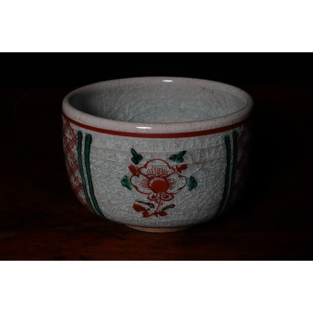 《部町》日本 竹洞舎 渋草陶窯 吳須赤繪冰裂抹茶碗 附木箱 ｜抹茶 茶道具 茶道 花道 花藝 神社 茶碗 茶葉 京都 普-細節圖4