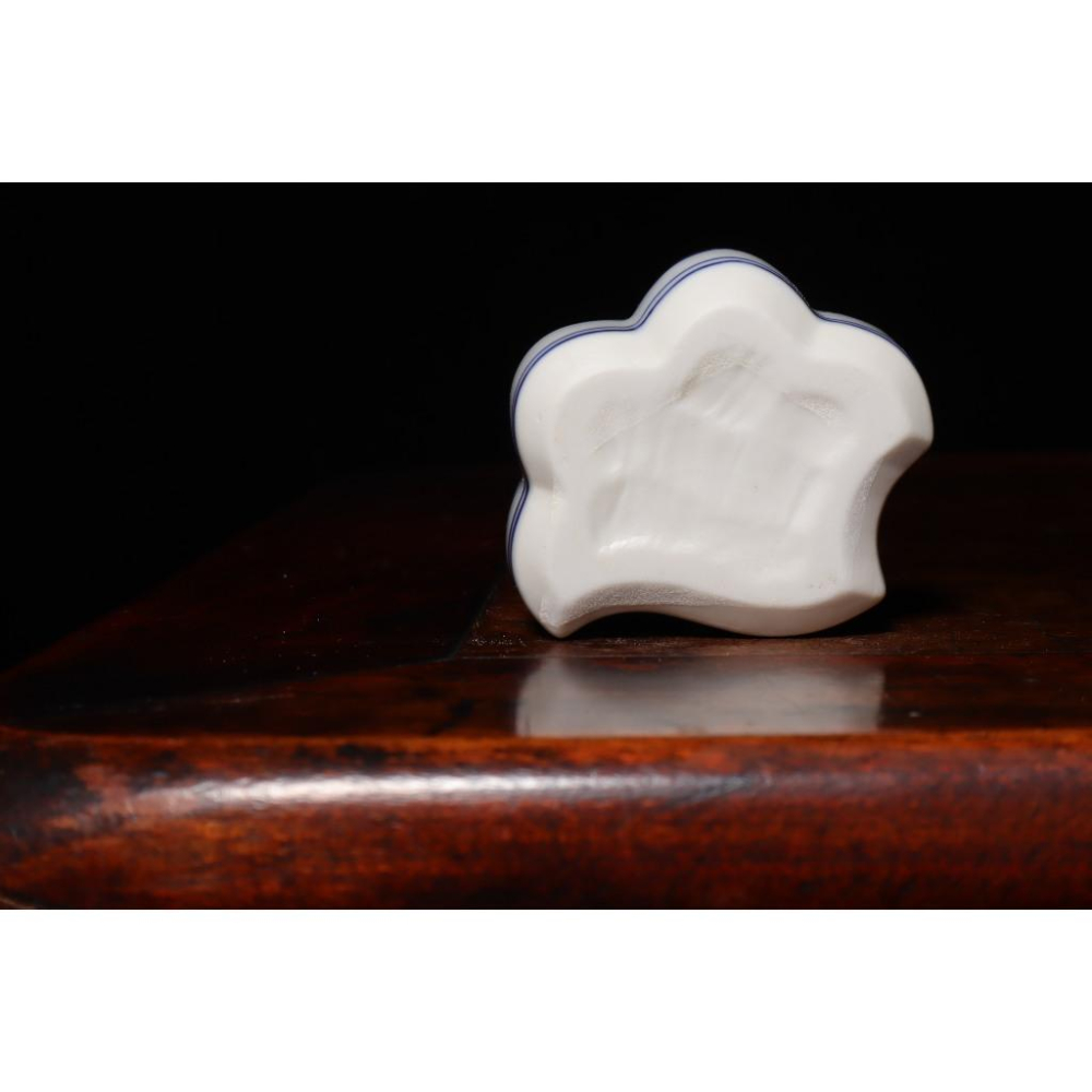 《部町》日本 名家 手塚祥堂 手繪青花蟠桃香盒｜抹茶 茶道具 茶道 花道 花藝 神社 京都 古董 茶碗 茶杯-細節圖7