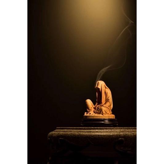 《部町》新品 黃楊木 無相沉思禪意香爐｜茶道具 香道具 茶碗 花藝 沉香 檀香 寺廟 神社 工藝品 薰香 線香 佛教-細節圖4