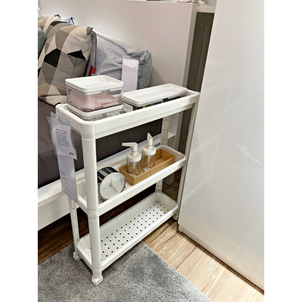 【小竹代購】IKEA宜家家居 熱銷商品 VESKEN 多功能層架 多用途 三層推車 浴室多功能層架 移動式推車 滾輪推車-細節圖2