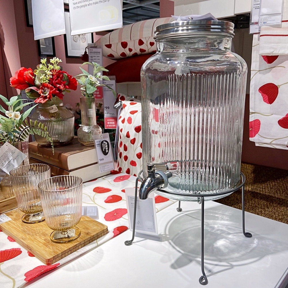 【小竹代購】IKEA 宜家家居 附龍頭飲料罐架  飲料罐鐵架 派對用 餐廳用 不鏽鋼 鐵架 VARDAGEN-細節圖6