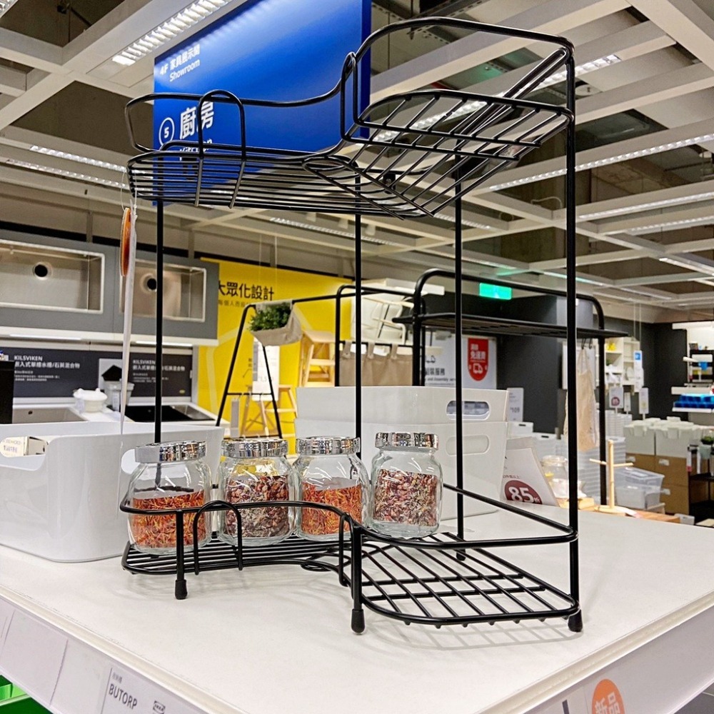 【竹代購】IKEA宜家家居 BUTORP 廚房收納架 浴室置物架 層架 收納層架 轉角層架 調味罐收納 廁所收納層架-細節圖2