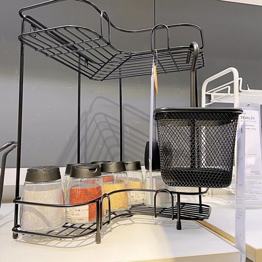 【竹代購】IKEA宜家家居 BUTORP 廚房收納架 浴室置物架 層架 收納層架 轉角層架 調味罐收納 廁所收納層架-細節圖4