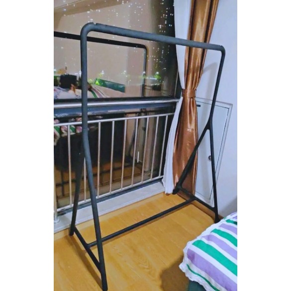 【竹代購】 IKEA宜家家居 TURBO吊衣桿 多功能掛衣架 曬衣架 掛衣桿 曬衣支架 附滾輪 衣帽架 吊衣架-細節圖3