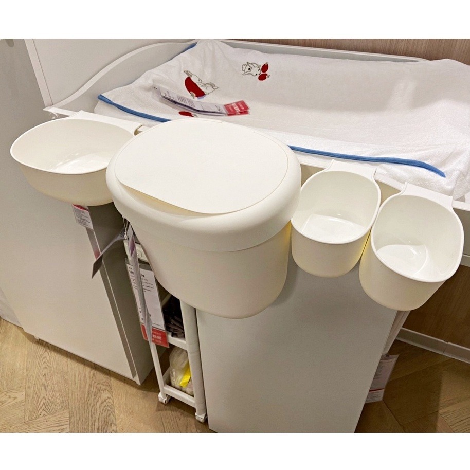 【竹代購】IKEA宜家家居 熱銷商品 ÖNSKLIG 尿布更換桌儲物籃四件組 (含掛勾 垃圾桶 置物盒 儲物盒)-細節圖6