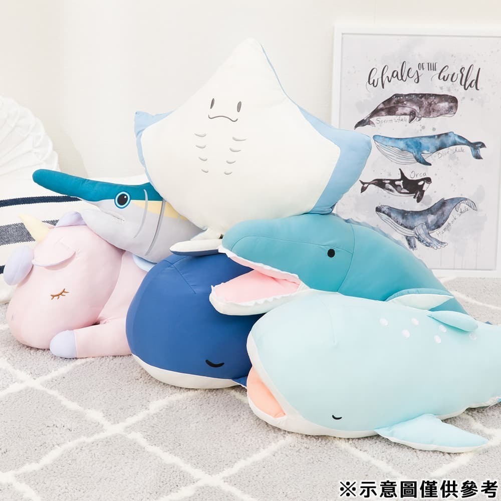 nitori 宜得利家居 代購 涼感抱枕 鯊魚 烏龜 鯨魚 獨角獸 恐龍 蛇鰻 夏天必備 玩偶 枕頭 填充玩具-細節圖7