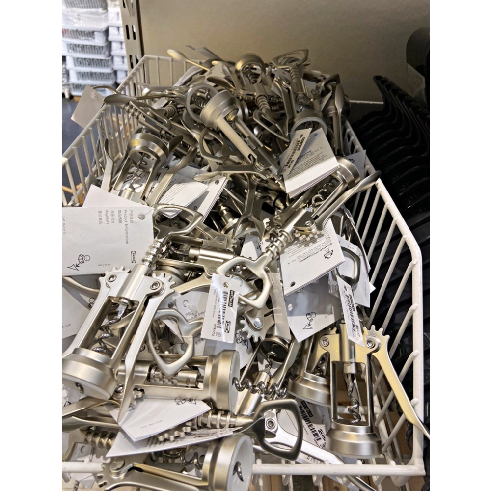 【竹代購】IKEA宜家家居 IDEALISK 紅酒開瓶器 酒瓶開瓶器 白酒開瓶器 香檳開瓶器 不鏽鋼 開瓶器 開罐器-細節圖3
