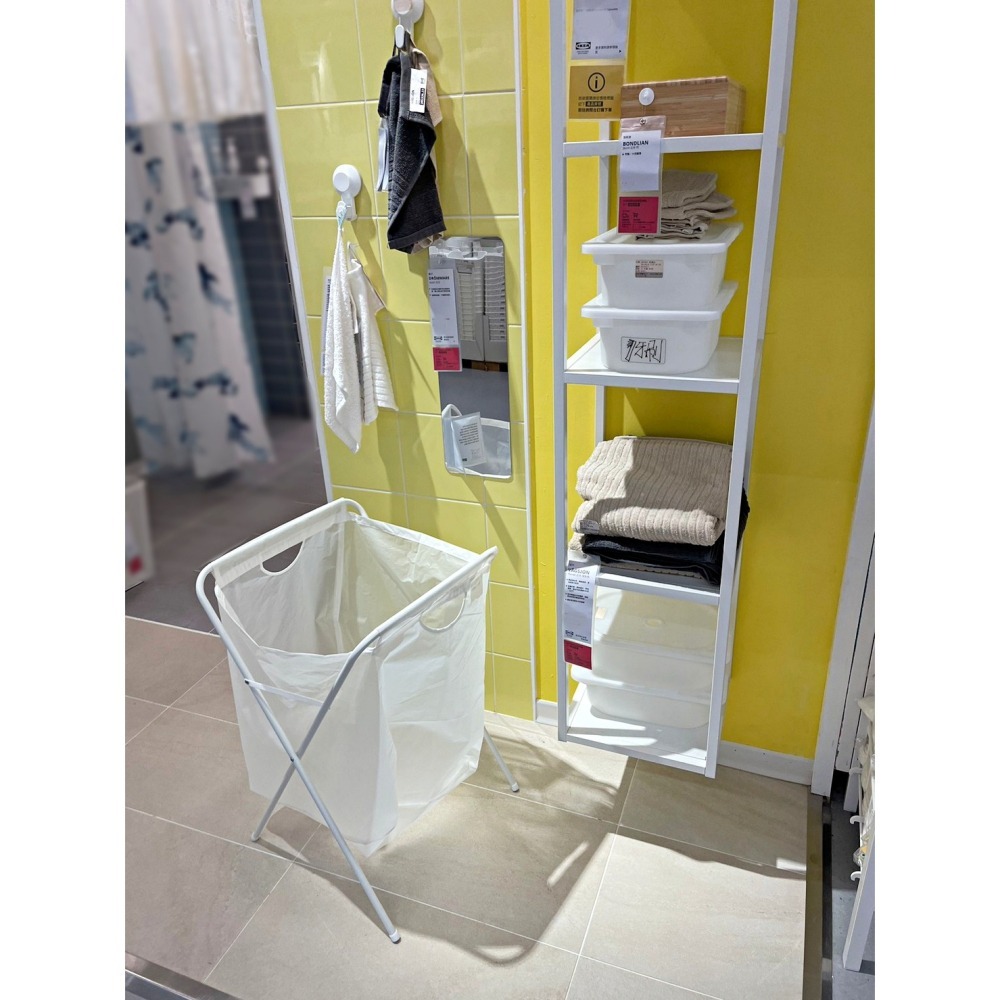 【竹代購】 IKEA 宜家家居 熱銷商品 CP值高 JALL 附架洗衣袋 洗衣籃 隨手取得 換洗衣物收納 洗衣袋 髒衣籃-細節圖5