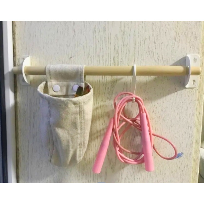 【竹代購】IKEA宜家家居 NEREBY 懸掛式收納袋 居家收納袋 客廳收納袋 棉麻袋 掛袋 床邊收納 帆布收納袋-細節圖2