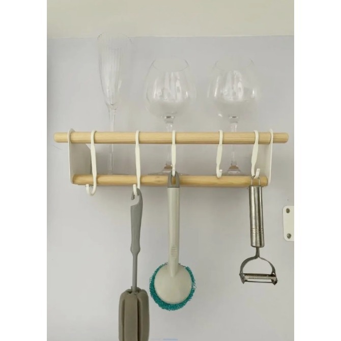 【竹代購】 IKEA宜家家居 NEREBY 壁掛桿 掛勾架 牆壁掛桿 掛桿 毛巾架 木質掛架 牆壁掛架 置物架 質感掛桿-細節圖5