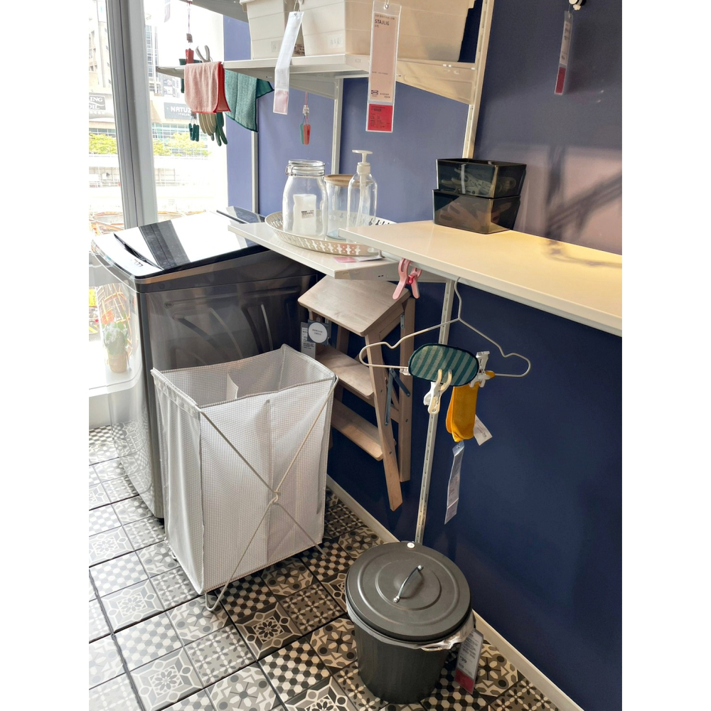 IKEA 代購 宜家家居 洗衣籃 收納 收納籃 置物籃 髒衣籃 折疊洗衣籃 洗衣袋 附架洗衣袋 附蓋 分類 污衣 後陽台-細節圖9