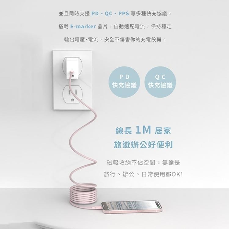 Allite EASY CABLE 磁吸收納編織快充線 240W USB-C to USB-C 雙TC i15 安卓-細節圖9