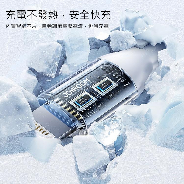 JOYROOM 1T3066A15 冰晶系列 66W USB-A to 一拖三快充充電線1.2m-細節圖7