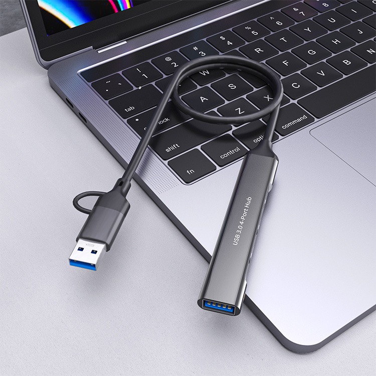 ONTEN USB 3.0 + TYPE-C轉四孔HUB集線器(UCA9703S)-0.5M-細節圖10